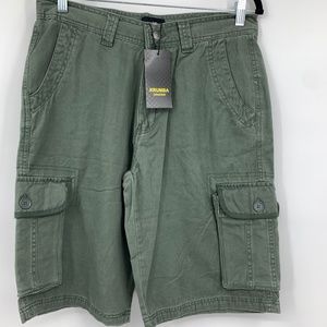 Krumba mens 32 Shorts cargo utility outdoor cotton green pockets hiking NEW